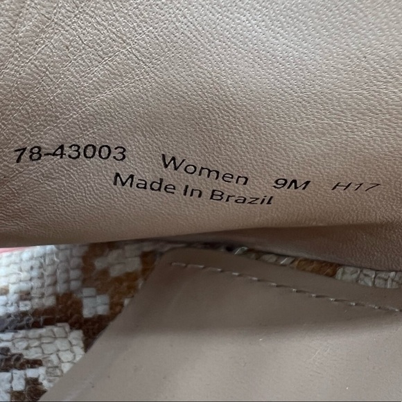 Johnston & Murphy Tan Cream Snake Print Cork Heeled Sandals Size 9 Women’s - Picture 4 of 9